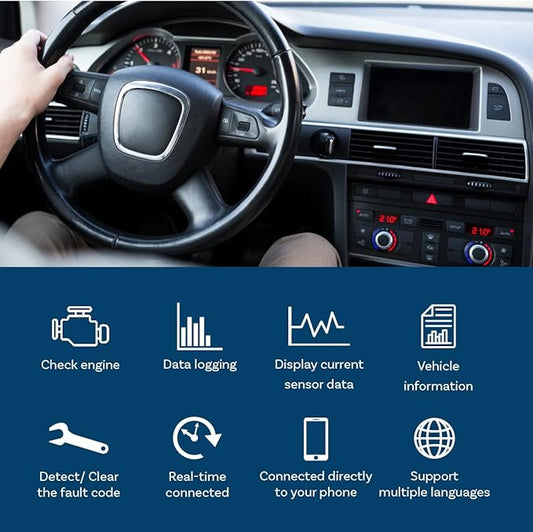 Bluetooth ELM327 OBD2 Scanner – Trådlös Bildiagnostik för Android & Windows