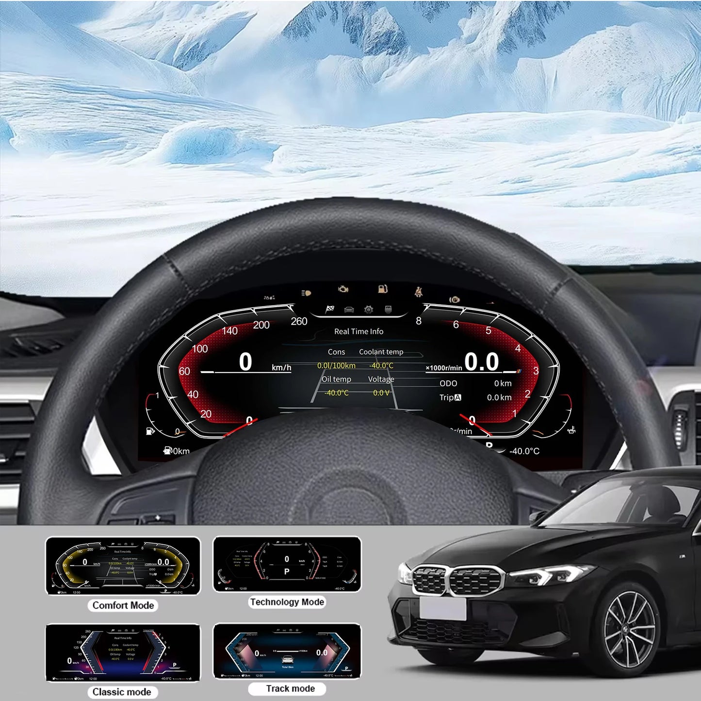 "12,3-tums Digital Instrumentpanel för BMW F30 / F31 / F34 (2013-2020)"