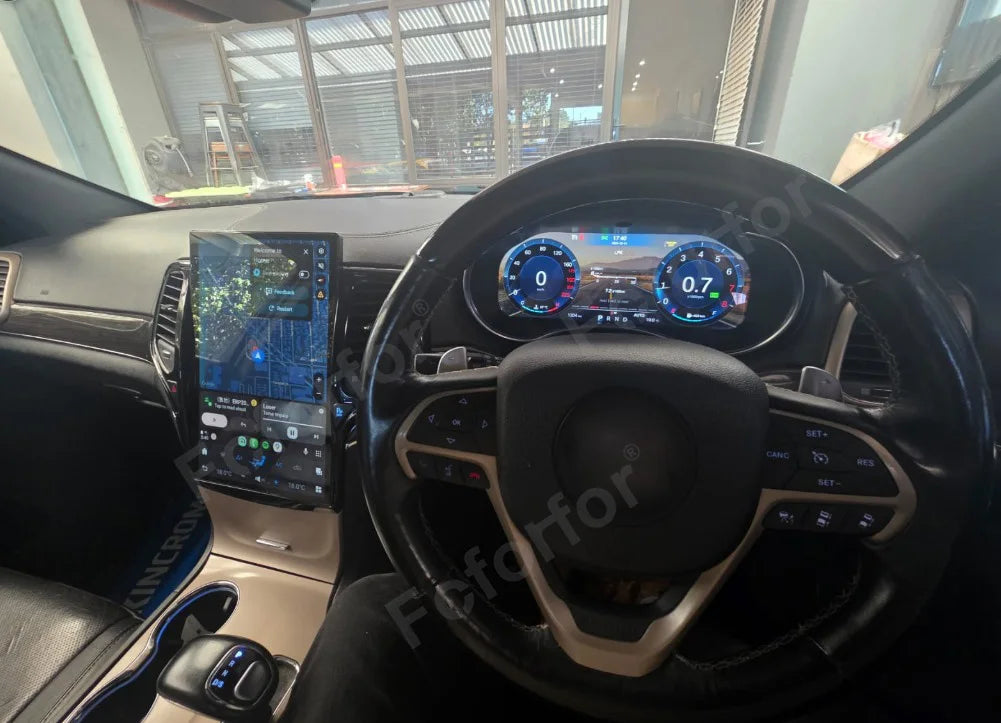 12,3-tums digitalt instrumentkluster för Jeep Grand Cherokee 2013-2018 LCD-panel virtuell hastighetsmätare med Carplay