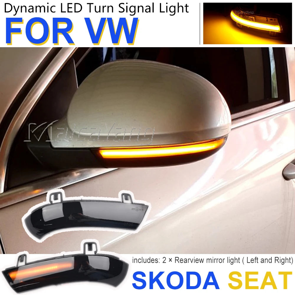 LED dynamisk blinkers för VW Passat B6 GOLF 5 Jetta MK5 Passat B5.5 GTI V Sharan rinnande vatten blinkers blinkande ljus