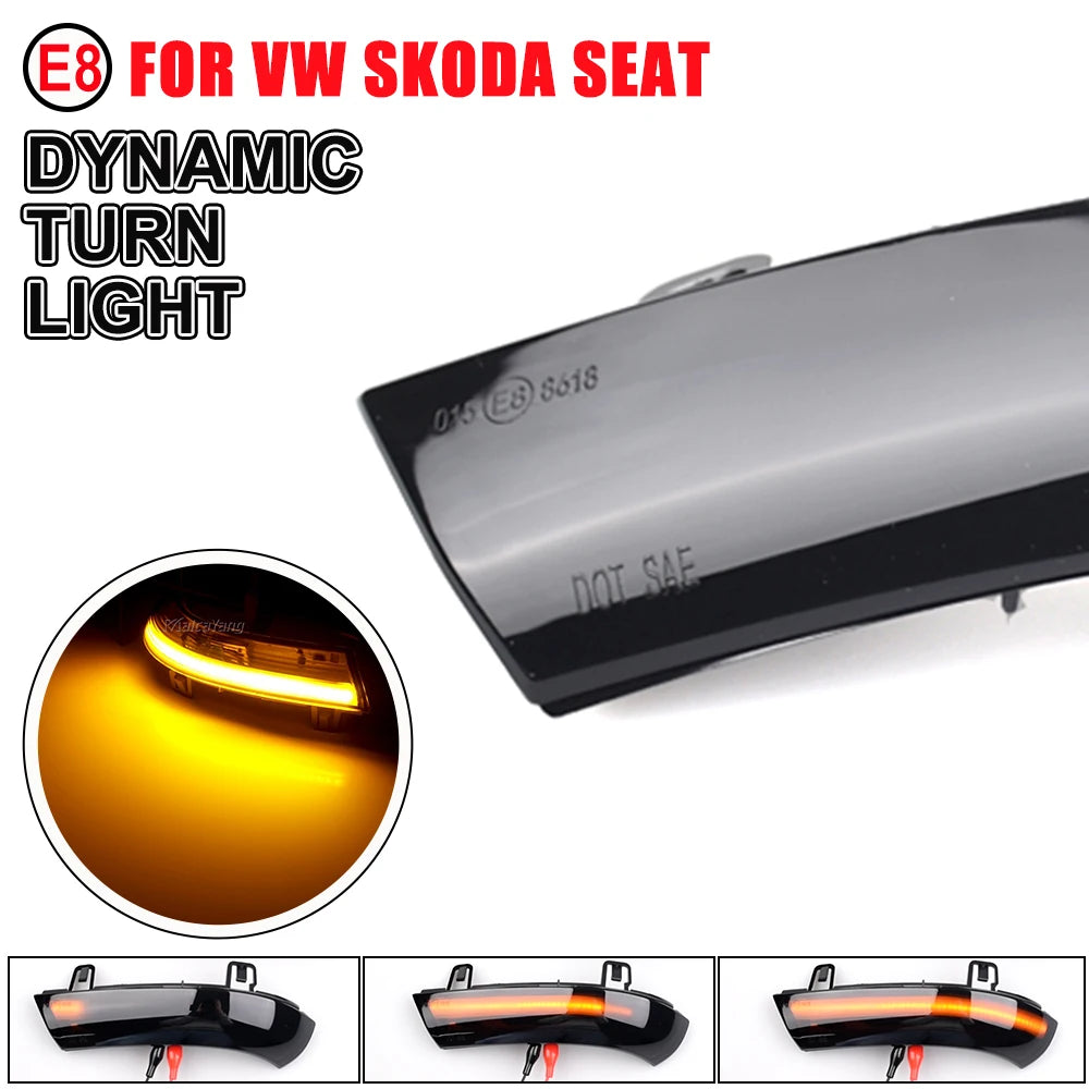 LED dynamisk blinkers för VW Passat B6 GOLF 5 Jetta MK5 Passat B5.5 GTI V Sharan rinnande vatten blinkers blinkande ljus