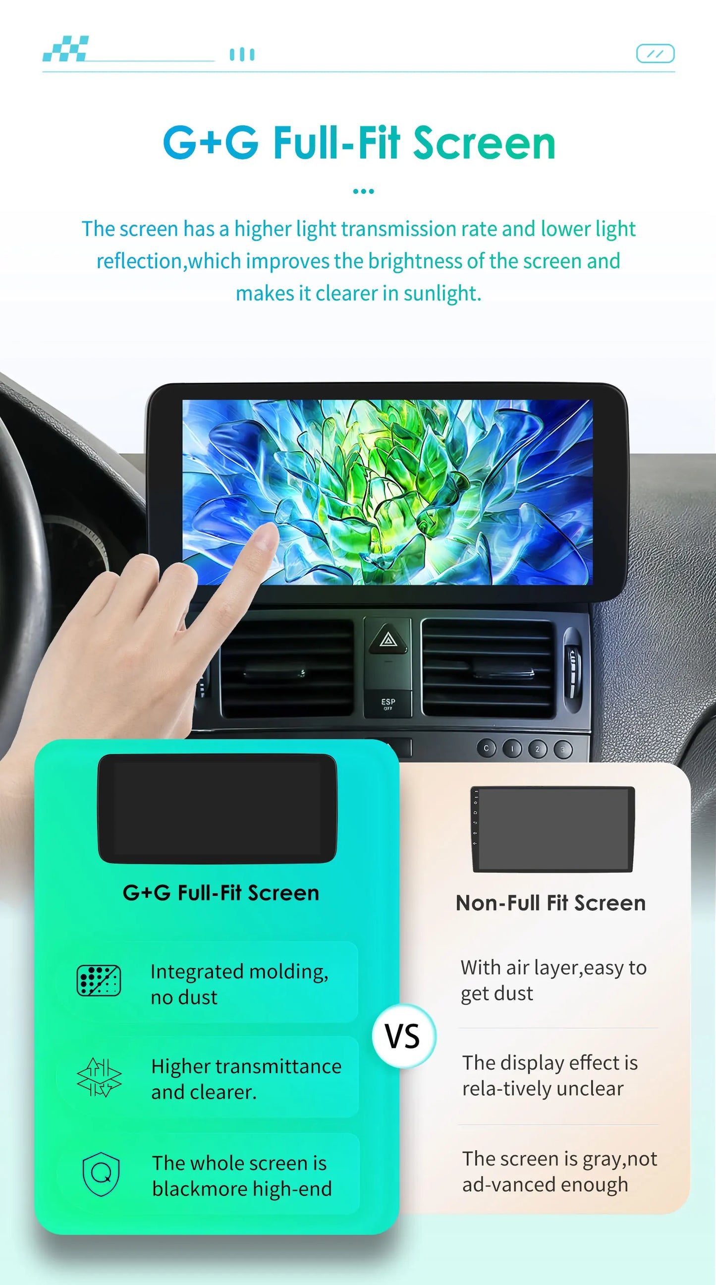 Hizpo Android 13 Bilstereo med CarPlay & Android Auto för Mercedes-Benz C-Klass W204/S204 (2008–2010 NTG 4.0)