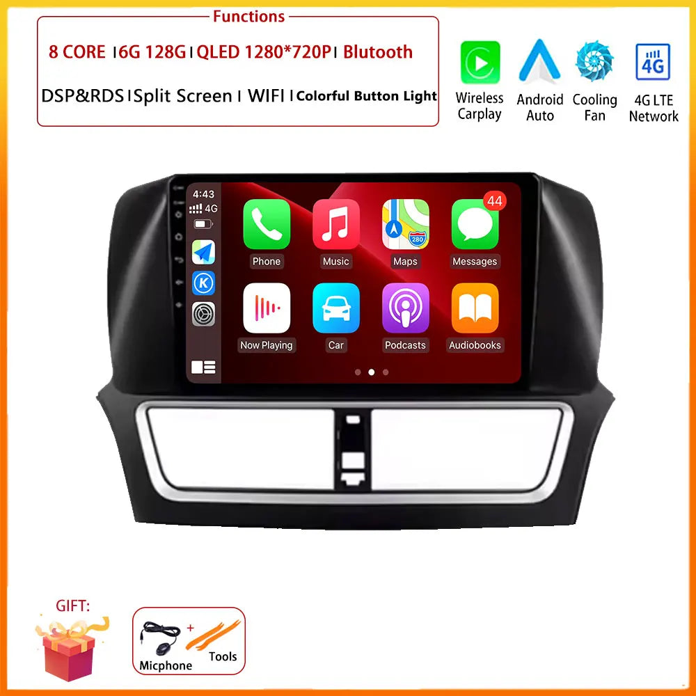Trådlös CarPlay för FAW Besturn X80 (2018–2022) – Android 16-bilradio, multimediaspelare, GPS-navigering, huvudenhet, Bluetooth och DSP
