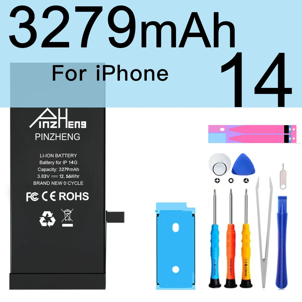 PINZHENG High Capacity Battery For iPhone 16 15 Pro Max 14 16 Pro Replacement Batteries For iPhone 15 16 14 Plus 14 Pro Max