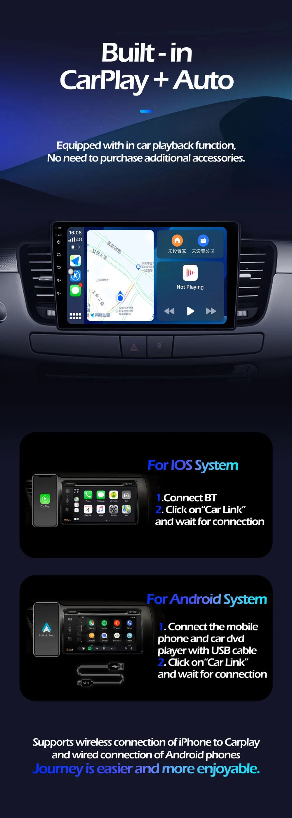 Trådlös CarPlay för FAW Besturn X80 (2018–2022) – Android 16-bilradio, multimediaspelare, GPS-navigering, huvudenhet, Bluetooth och DSP