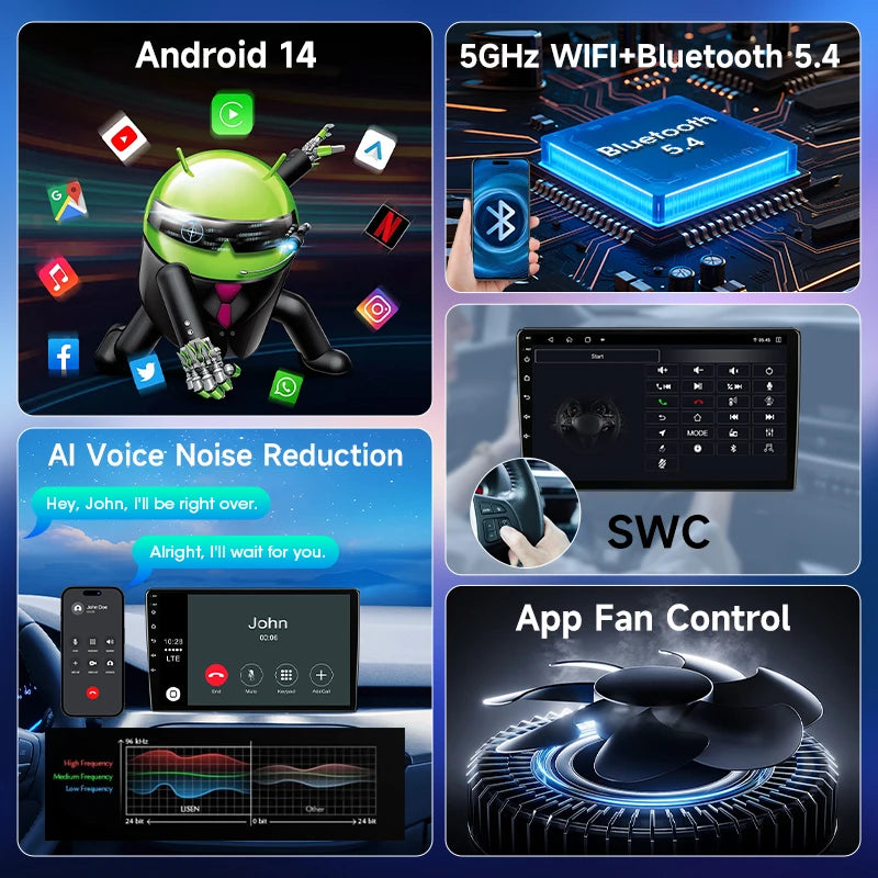 Srnubi 2 Din Android Bilradio CarPlay Android Auto Stöd Backkamera GPS BT WiFi För Citroen Nemo För Audi TT MK2 2006-2014