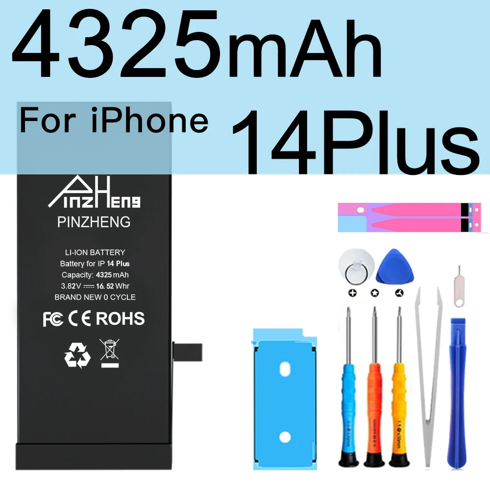 PINZHENG High Capacity Battery For iPhone 16 15 Pro Max 14 16 Pro Replacement Batteries For iPhone 15 16 14 Plus 14 Pro Max