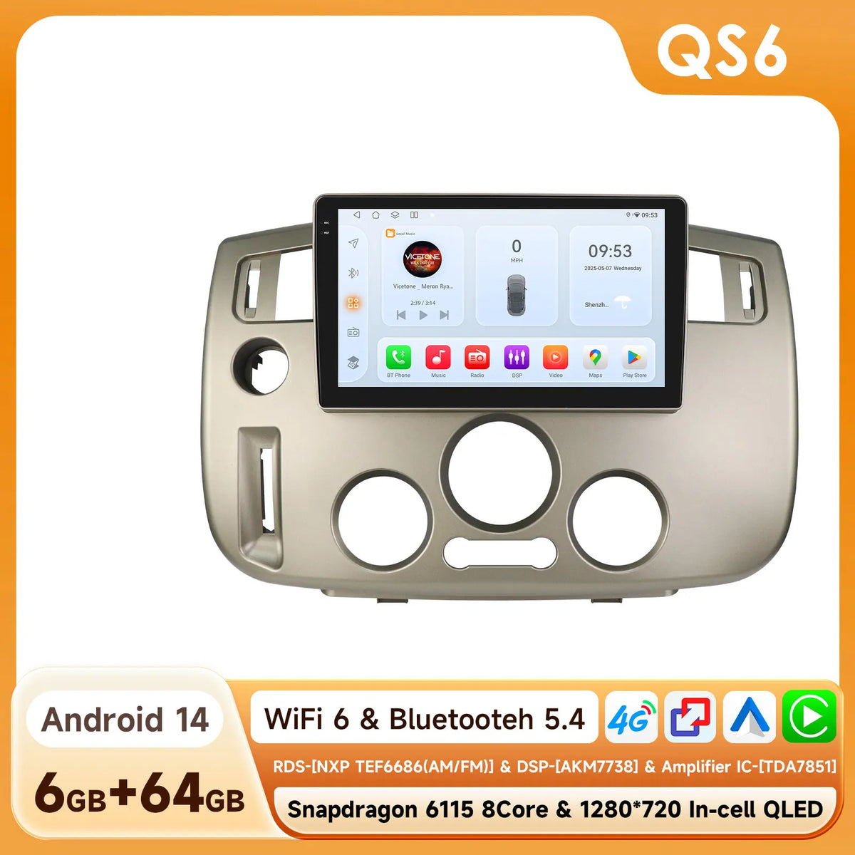 Hizpo 9-tums 2DIN Android-bilradio för Renault Scenic II (2004–2009)