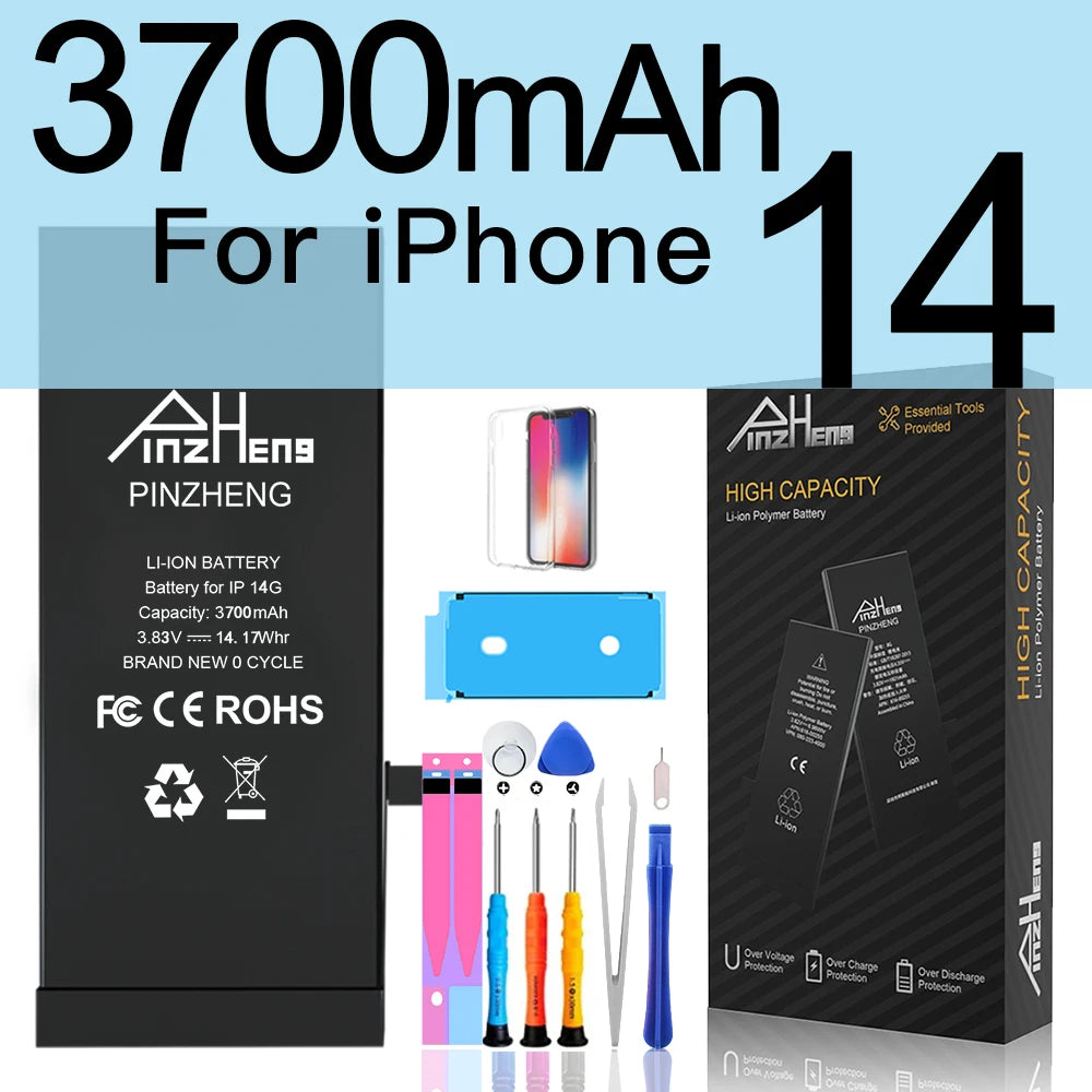 PINZHENG High Capacity Battery For iPhone 16 15 Pro Max 14 16 Pro Replacement Batteries For iPhone 15 16 14 Plus 14 Pro Max