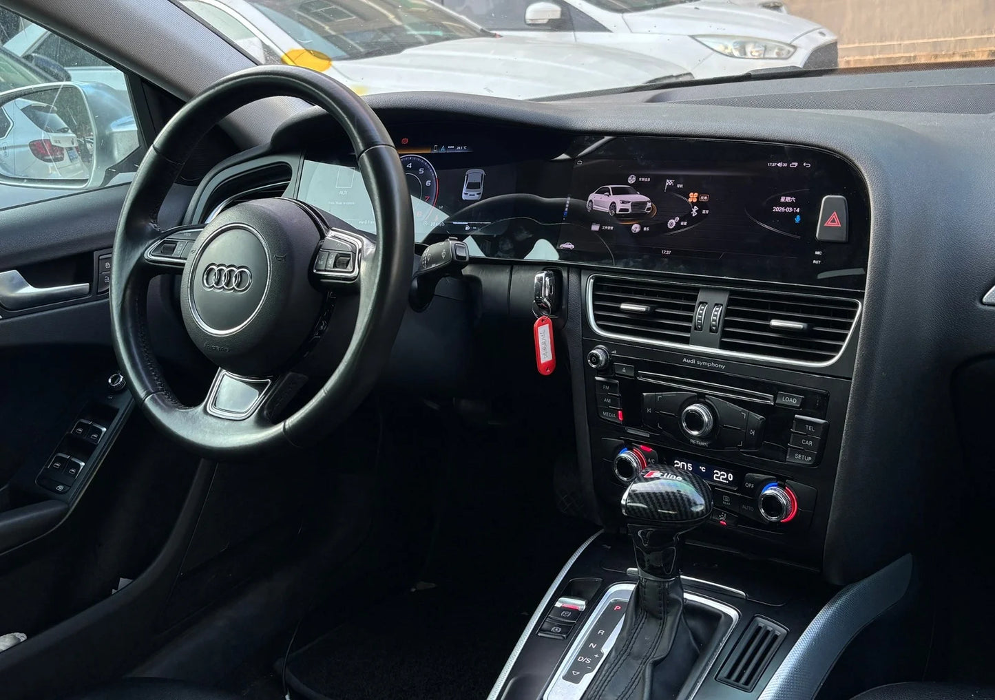 23-tums Android 13 Dubbelskärm För Audi Q7 2005-2016 Bilradio Carplay Bil GPS Navigation Bilstereo Huvudenhet Multimediaspelare
