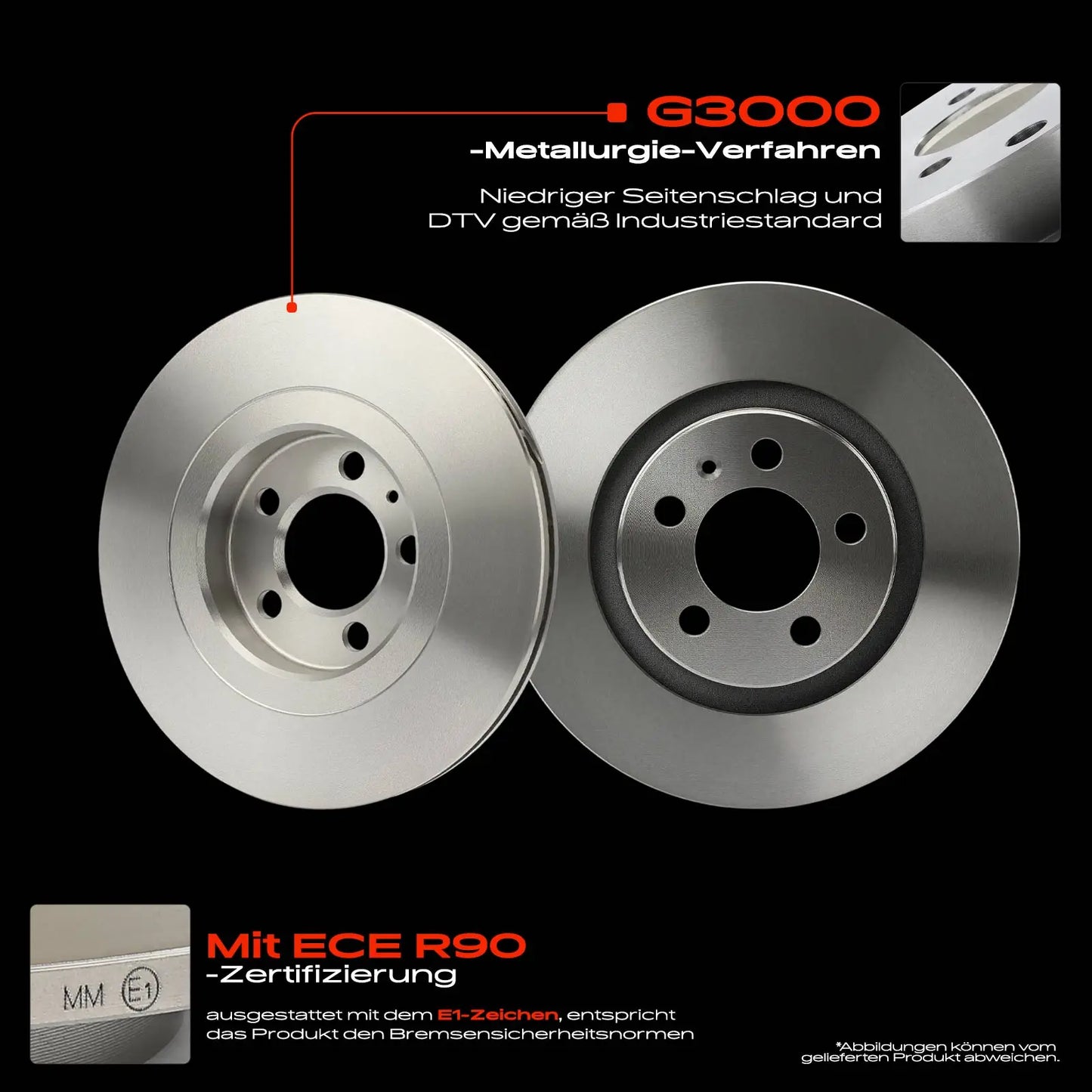 Frankberg 2x Bromsskivor + 4x Bromsbelägg fram vänster och höger för VW Golf 4, Audi A3, Skoda Octavia 1K0698151G, 1J0615301E