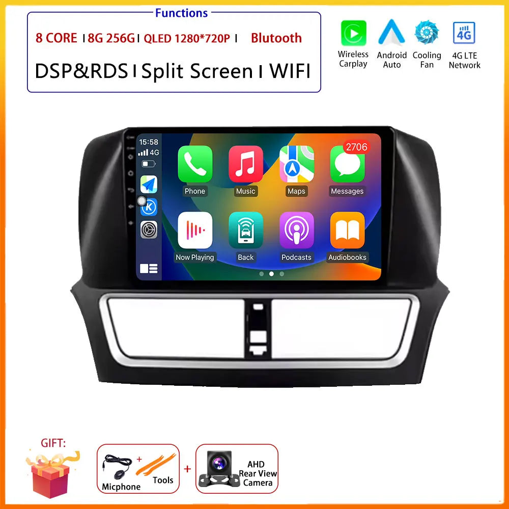 Trådlös CarPlay för FAW Besturn X80 (2018–2022) – Android 16-bilradio, multimediaspelare, GPS-navigering, huvudenhet, Bluetooth och DSP