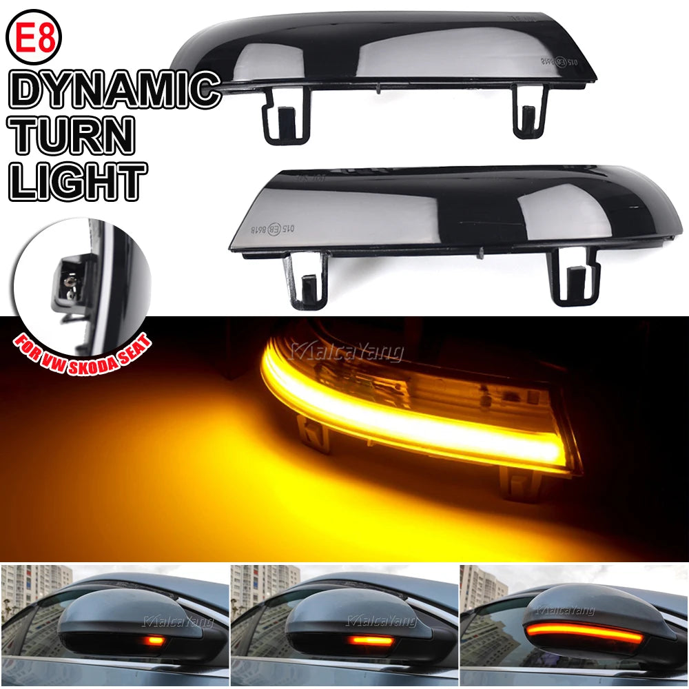 LED dynamisk blinkers för VW Passat B6 GOLF 5 Jetta MK5 Passat B5.5 GTI V Sharan rinnande vatten blinkers blinkande ljus