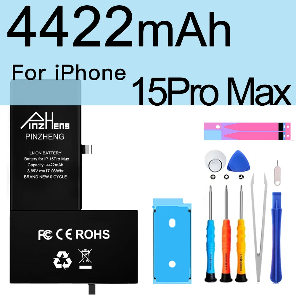 PINZHENG High Capacity Battery For iPhone 16 15 Pro Max 14 16 Pro Replacement Batteries For iPhone 15 16 14 Plus 14 Pro Max