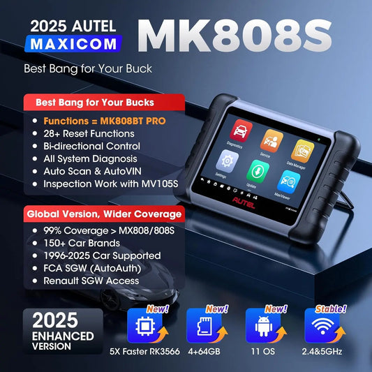 Autel MaxiCOM MK808S Dubbelriktat Verktyg som MK808BT Pro MX808S OBD2 Skanner Dubbelriktad Kontroll Diagnostik Bilverktyg