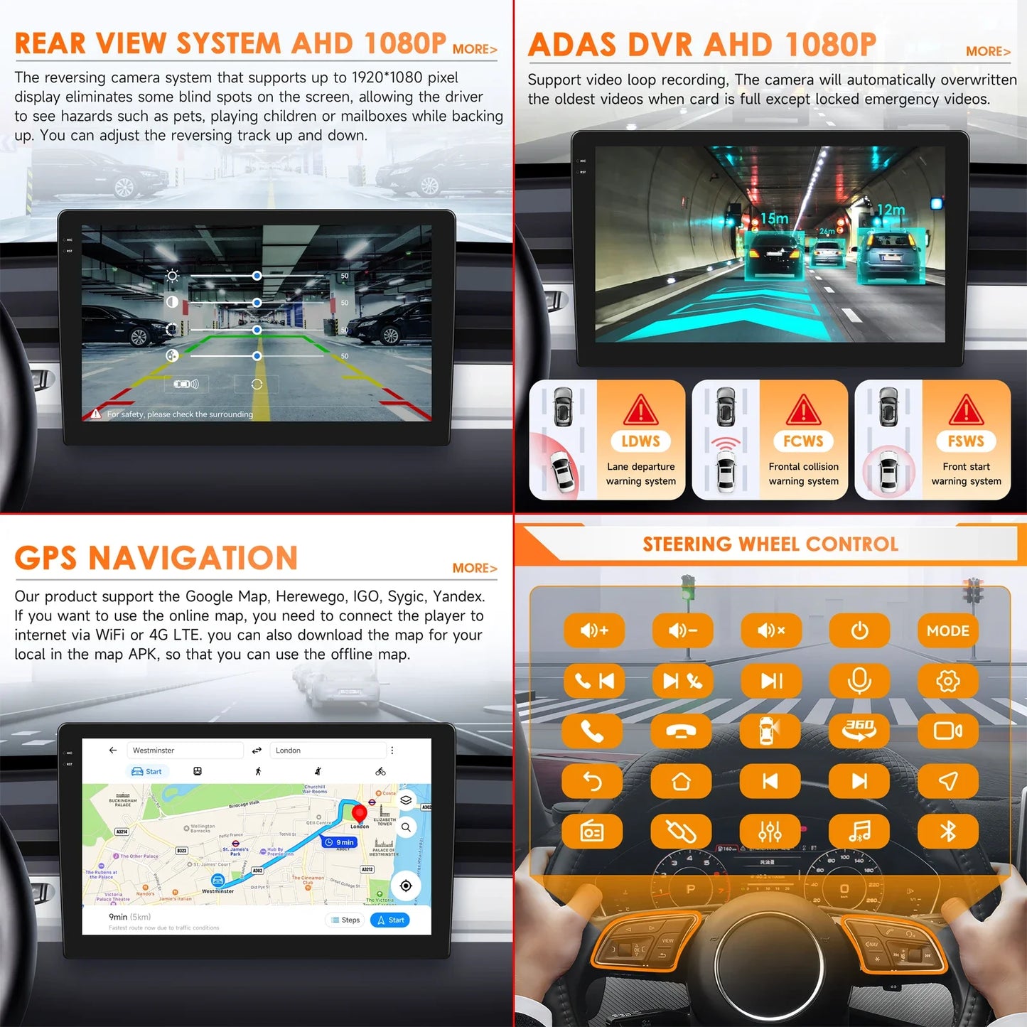 Hizpo 9" Android Bilstereo med CarPlay & Android Auto för VW Golf, Passat B6/B7, Skoda & Seat