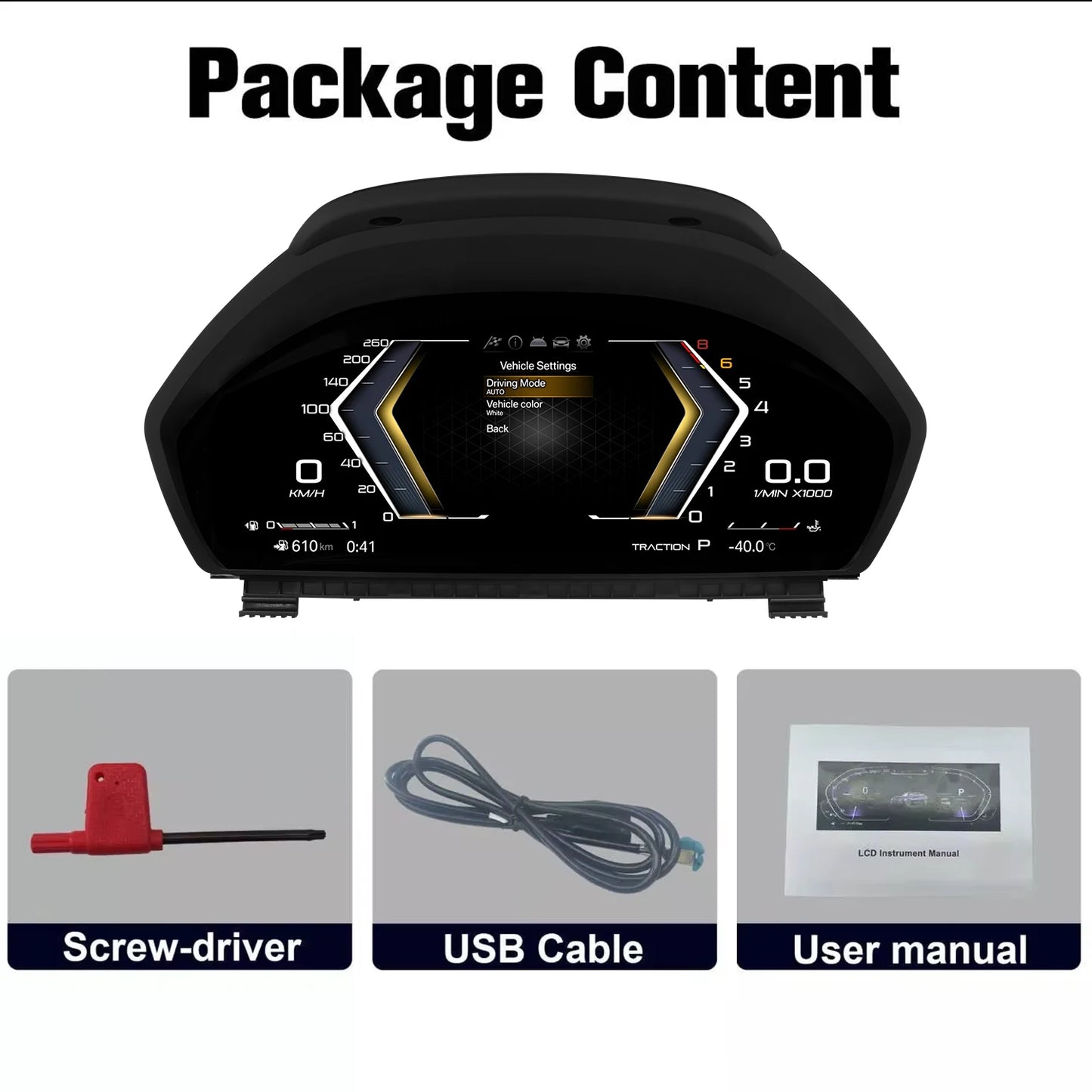 "12,3-tums Digital Instrumentpanel för BMW F30 / F31 / F34 (2013-2020)"