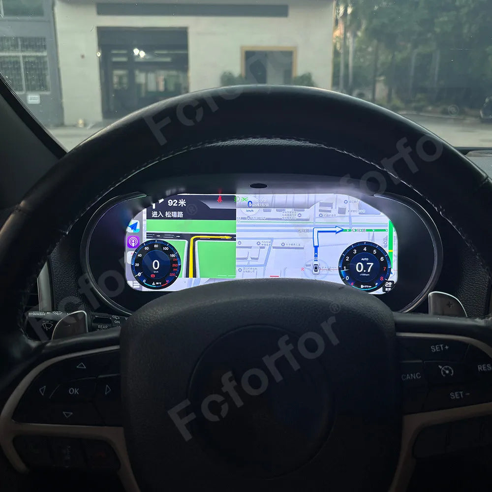 12,3-tums digitalt instrumentkluster för Jeep Grand Cherokee 2013-2018 LCD-panel virtuell hastighetsmätare med Carplay