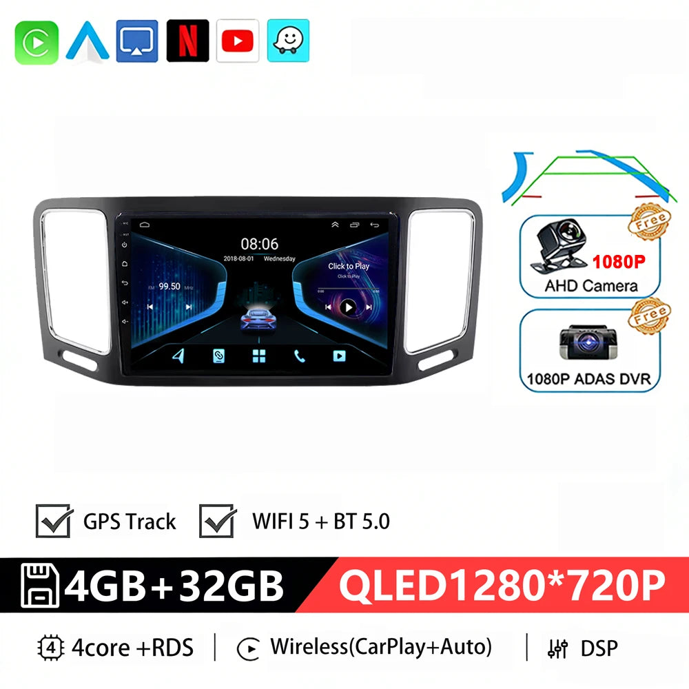 Bilstereo med A76 ASR8662-processor och Android 16 för Volkswagen VW Sharan / SEAT Alhambra 7N (2010–2022) – multimediaspelare, GPS och CarPlay