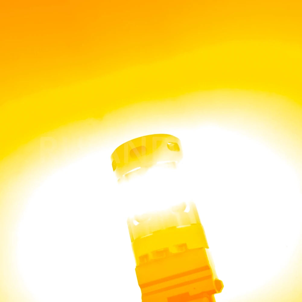Blinkerslampa LED CANBUS Felfri 7440 T20 3156 T25 W21W P27/7W Gul Glödlampa Med Fläkt Ingen Blinkning För Bil Lastbil 12V-24V 2st