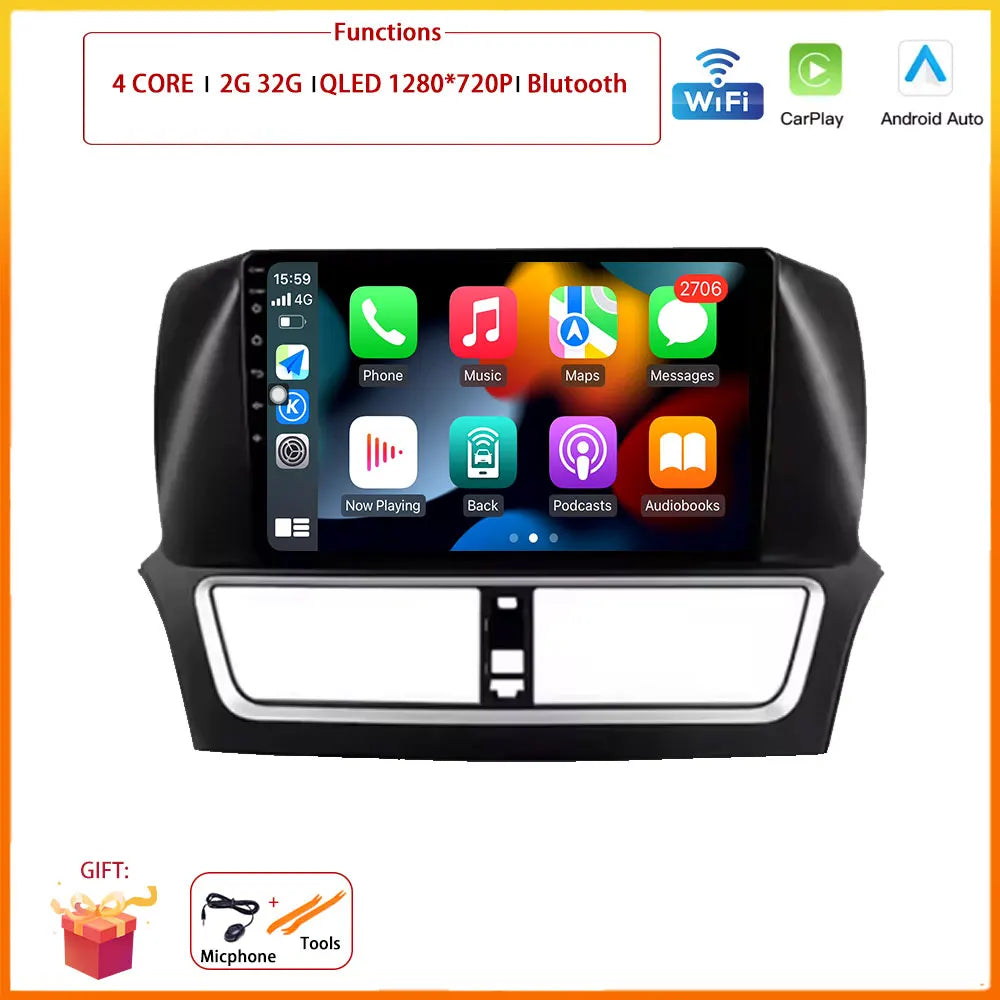 Trådlös CarPlay för FAW Besturn X80 (2018–2022) – Android 16-bilradio, multimediaspelare, GPS-navigering, huvudenhet, Bluetooth och DSP