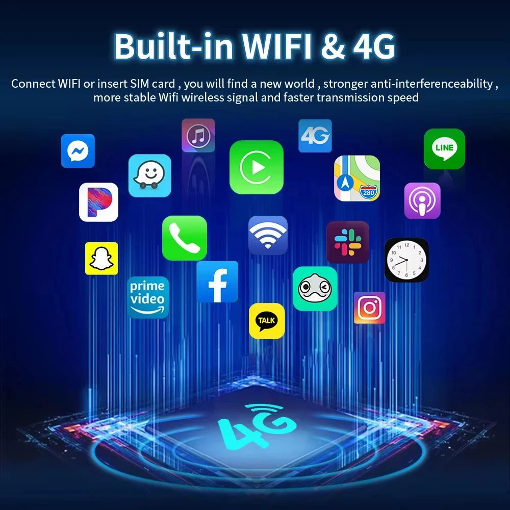 Podofo Android 1 Din Bil Roterbar Radio Skärm Carplay tack vare Multimedia Videospelare Universal Bilstereo GPS Navigation WIFI
