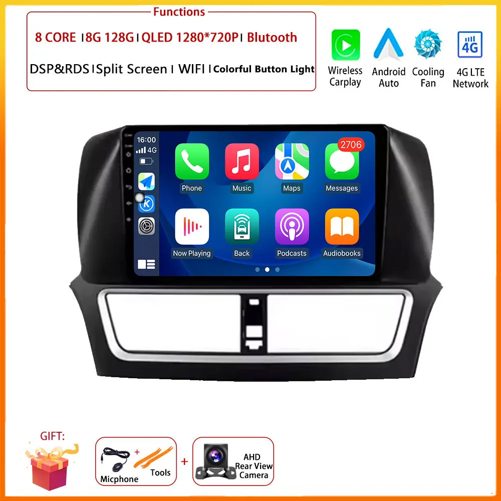 Trådlös CarPlay för FAW Besturn X80 (2018–2022) – Android 16-bilradio, multimediaspelare, GPS-navigering, huvudenhet, Bluetooth och DSP