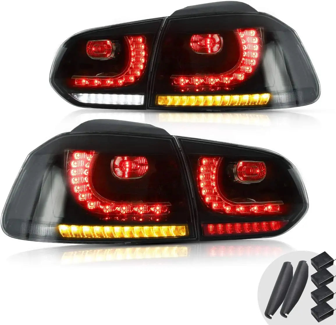 Par bakljus för VW Golf 6 Mk6 2008 2009 2010 2011 2012 2013 Bakre bromsljus dimljus bakljus