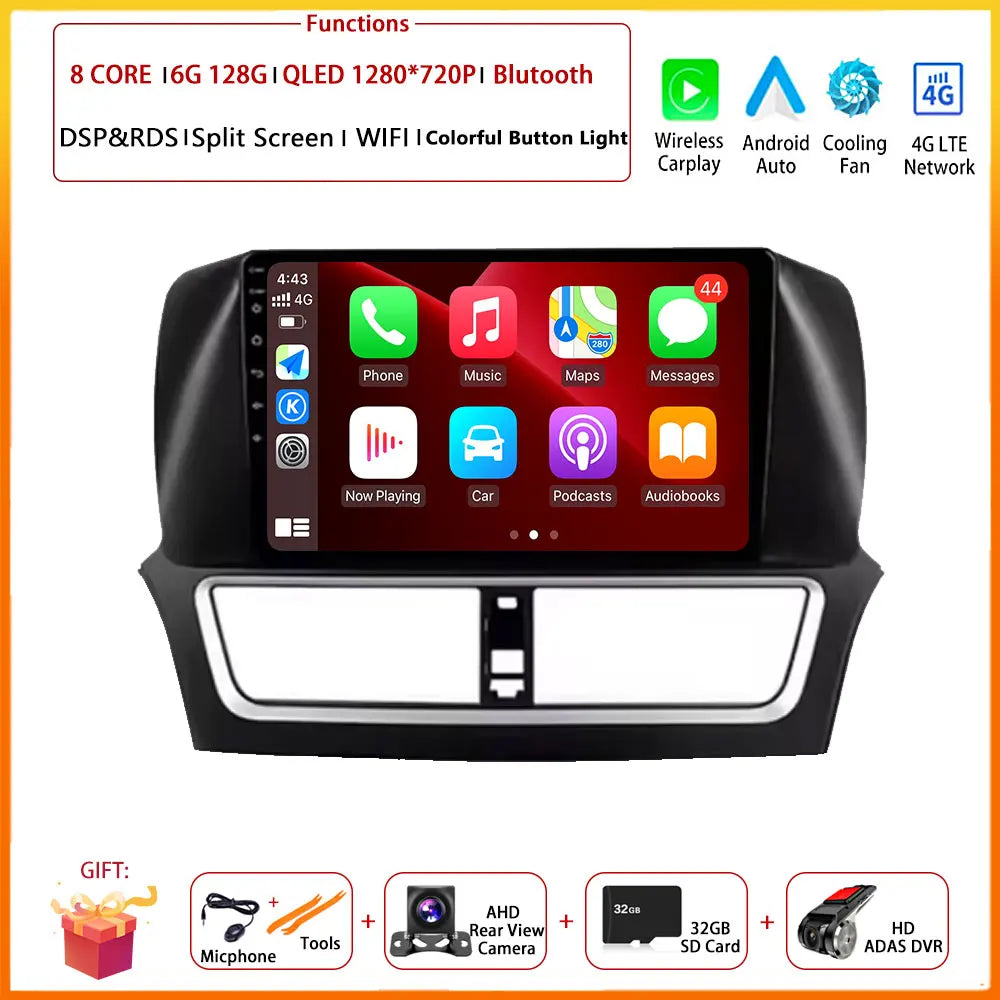 Trådlös CarPlay för FAW Besturn X80 (2018–2022) – Android 16-bilradio, multimediaspelare, GPS-navigering, huvudenhet, Bluetooth och DSP