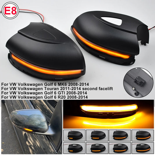 2 st för Volkswagen VW Golf 6 MK6 GTI R32 08-14 2 st dynamiska LED-blinkers backspegel blinkers indikator