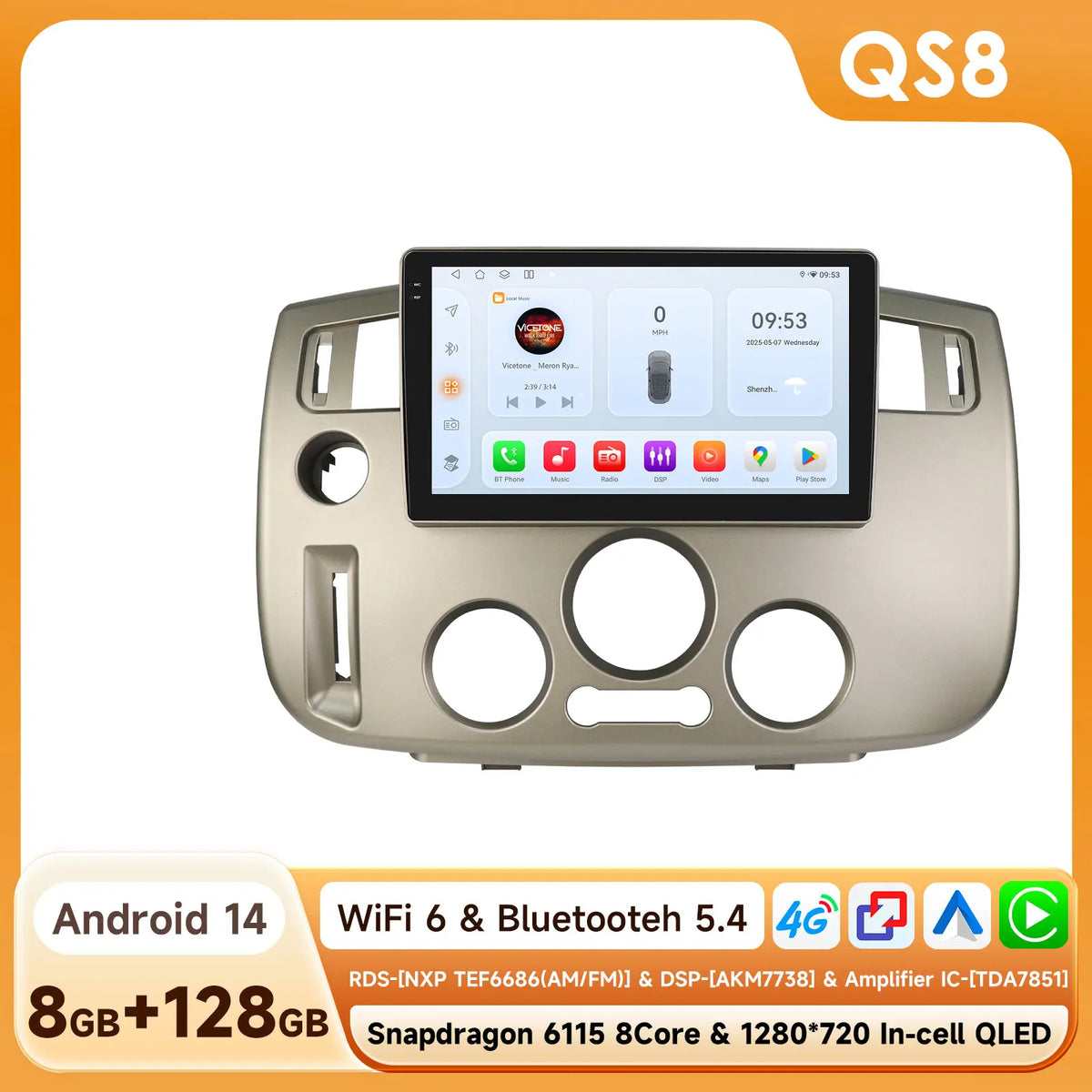 Hizpo 9-tums 2DIN Android-bilradio för Renault Scenic II (2004–2009)