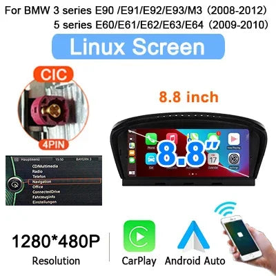 8,8-tums multimediaskärm med Linux för BMW 5- och 3-serien